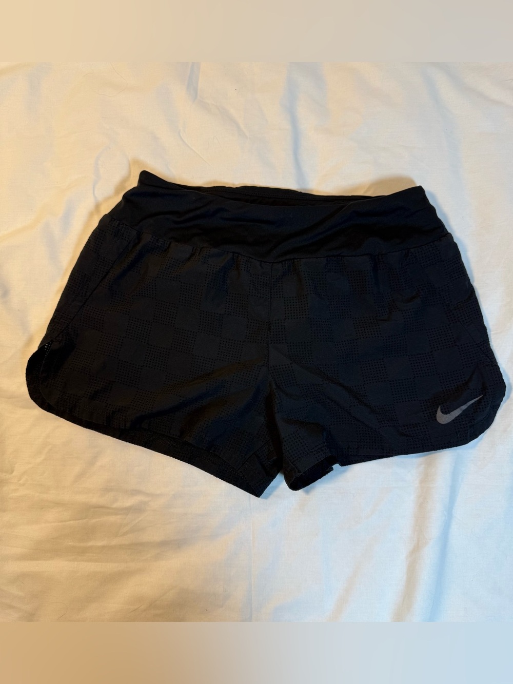 Nike Black Women's Athletic Shorts with Subtle Perforated Design Small